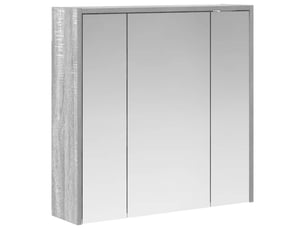 Armoire miroir de salle de bain, cabinet de salle de bain gris sonoma 63,5 x 16 x 62,5 cm cf65171