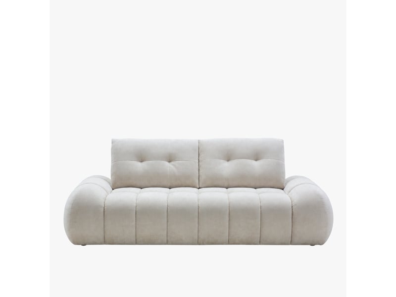  Canapé 3 places en tissu capitonné beige  - Conforama A