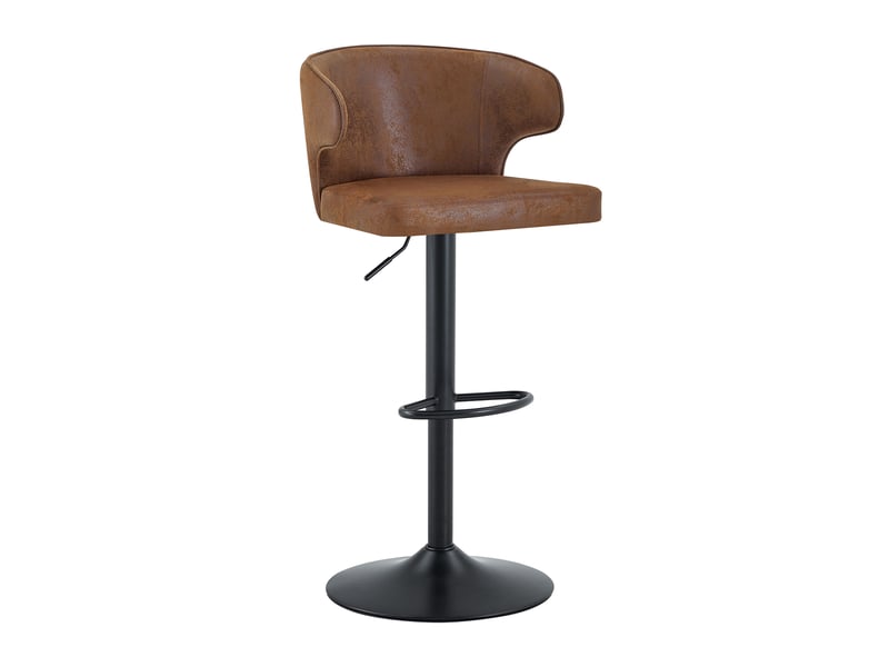  Lot de 2 tabourets de bar,réglables et pivotants 360°,tissu,marron  - Conforama D