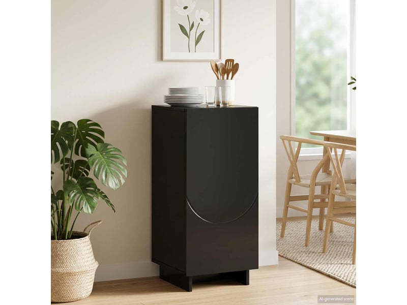  Buffet salon, buffet de rangement noir 33,5x34,5x75 cm bois d'ingénierie shl43148  - Conforama B