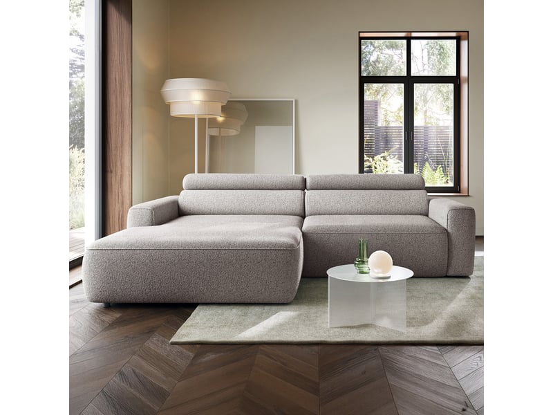  Selsey fando - canapé d'angle - 252 cm - tissu tressé grège - côté gauche Fando - Conforama B