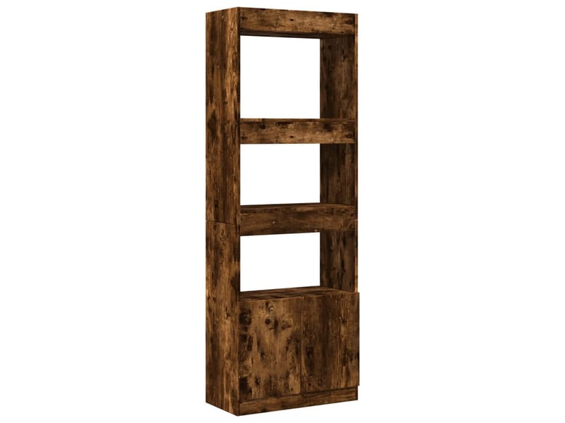  Buffet haut, meuble de rangement 63x33x180 cm chêne fumé bois d'ingénierie  - Conforama A