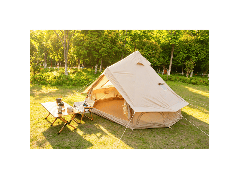 Tente cloche oxford beige 4 saisons 3-4 personnes, 9,8 ft, avec sortie pour poêle - Conforama D