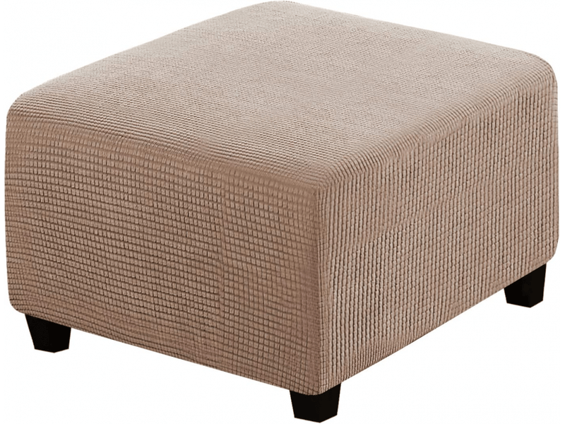  Housse de tabouret carrée élastique pour tabouret de rangement et repose - pieds kaki  - Conforama A