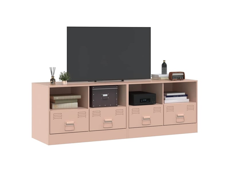  Lot de 2 meuble tv bas salon rose 67x39x44 cm acier shl30484  - Conforama C