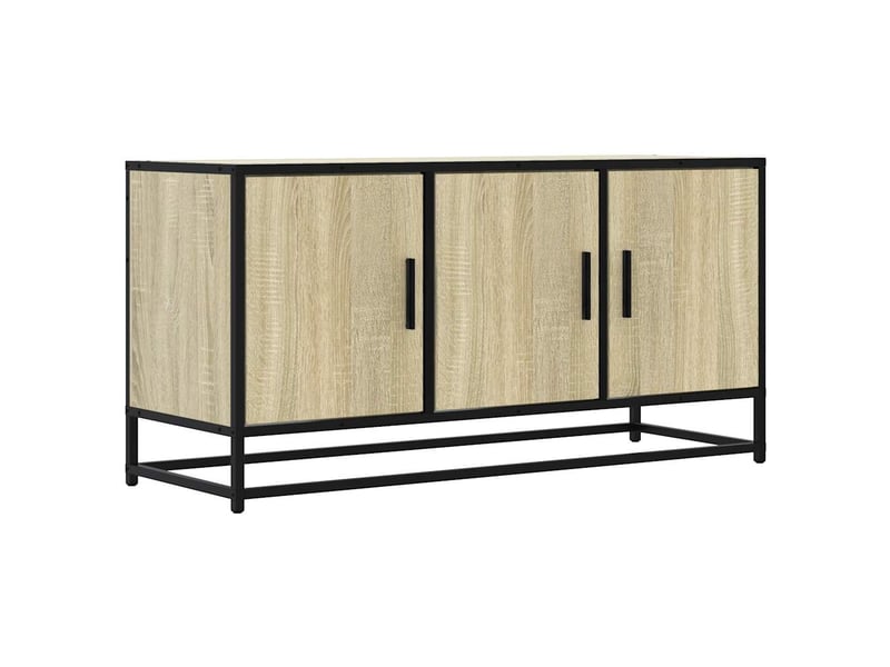  Meuble tv - banc tv - meuble de rangement chêne sonoma 100x35x50 cm bois d'ingénierie et métal  - Conforama A