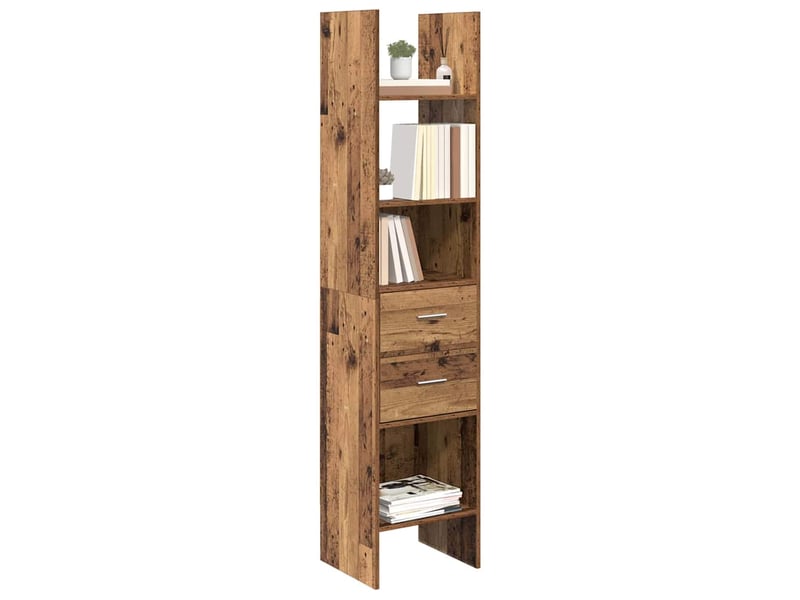  Bibliothèque 2 niveaux, armoire à livres 40 x 35 x 180 cm bois d'ingénierie shl3702  - Conforama C
