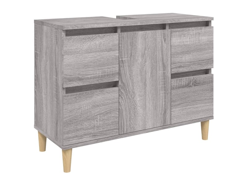 Ensemble de meubles de salle de bain 3 pcs sonoma gris cf63812 - Conforama C