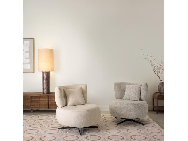 Fauteuil de salon effet effet chenille design moderne bizzotto gonnie - gris - Conforama B