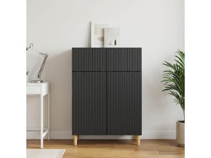Buffet - bahut - meuble de rangement avec tiroir noir 66 x 34,5 x 90 cm bois d'ingénierie