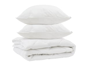 Duvet toutes saisons avec oreiller 3 pièces - couette blanc microfibre