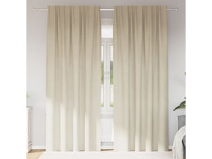 Lot de 2 rideaux, rideaux de fenêtre crème 140 x 245 cm velours cf44025