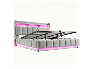 Lit coffre 180x200 cm    coloris gris