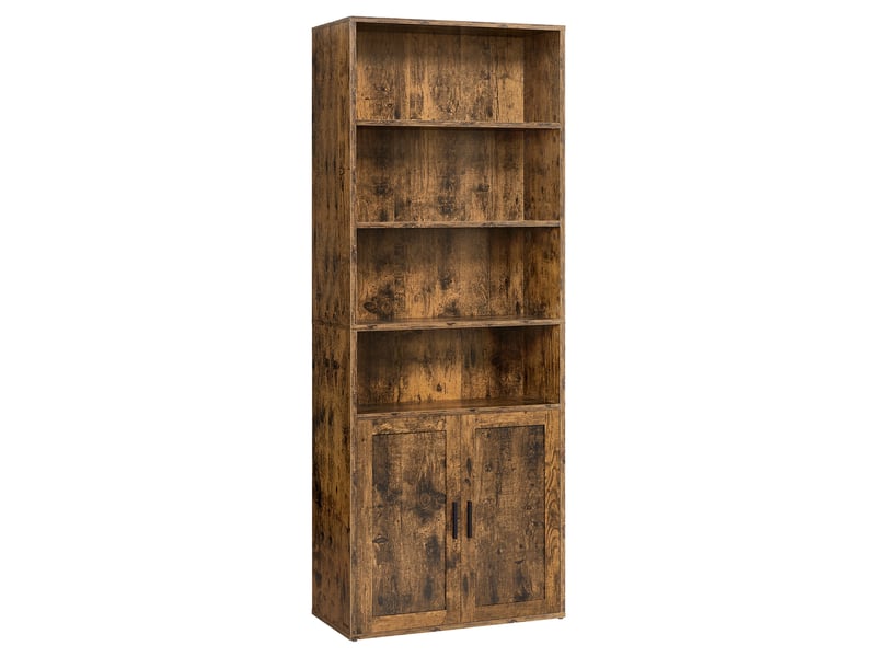 Étagère Coleshome 5 Niveaux Avec 14 Tablettes – Dimensions 24x125x145 Cm – Marron – Pour Bureau, Salon, Chambre