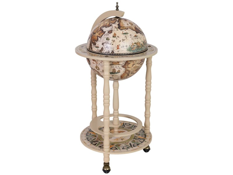  Meuble porte-bouteilles globe terrestre blanc d44,3 x 87 h cm  - Conforama A
