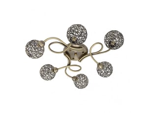 Fabrilamp lyon, lampe, moderne, 6 x g9, cuir, 15 x 60 x 60 cm