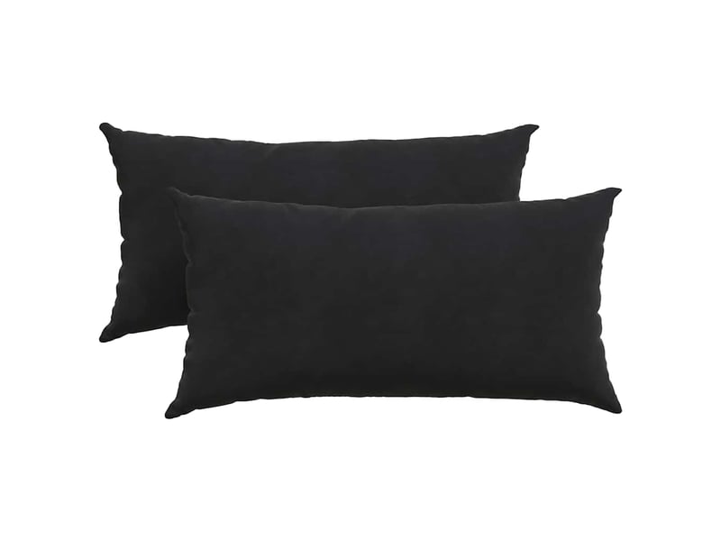  Lot de 2 coussins de canapé, coussins décoratifs noir 80 x 40 cm cf59142  - Conforama A