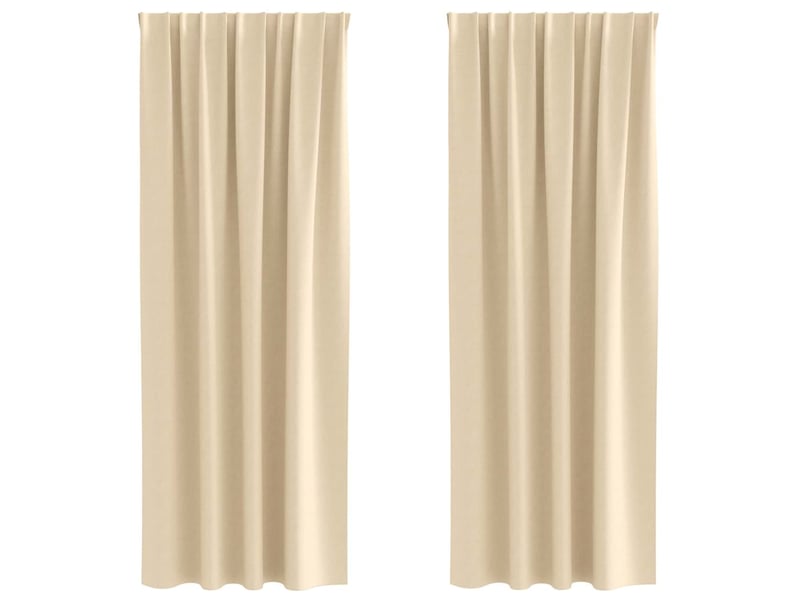  Lot de 2 rideaux occultants, rideaux black-out avec anneaux crème 260 x 140 cm cf44634  - Conforama A