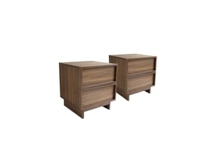 Lot 2 tables de chevet effet bois foncé 40 x 38,5 x 45 cm