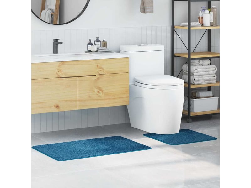 Ensemble de tapis de bain antidérapants 2 pc bleu 50 x 50 cm pp cf64740 - Conforama B