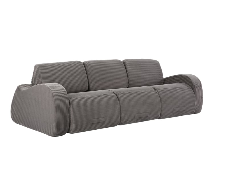 Canapé modulable 3 places 247x115x76 cm - canapé d’angle convertible - sofa cloud sans montage - fonction lit - velours côtelé - gris CozyNest - Conforama D