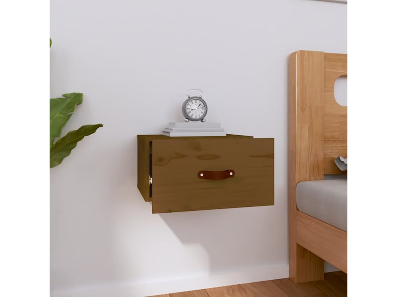  Table de chevet chanmbre, table d'appoint murale marron miel 40x29,5x22 cm  - Conforama C