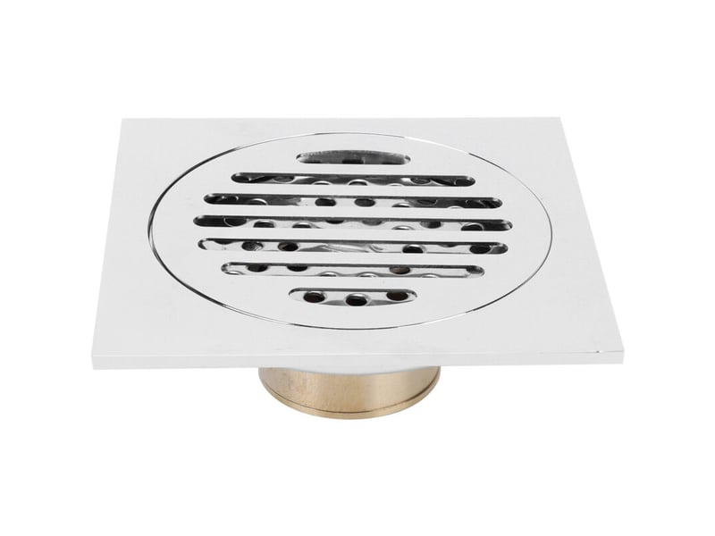  Drain carré en cuivre 10x10cm, douche de sol, anti-insectes, étanche, pour salle de bain et maison  - Conforama A