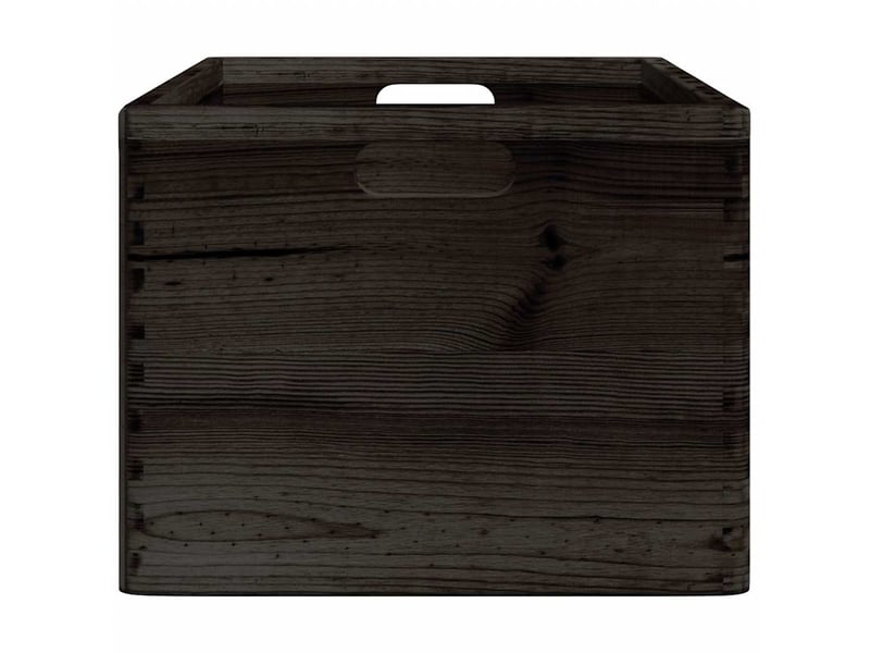  Boîte de rangement, coffre de rangement avec poignées noir 40x30x23 cm bois de pin massif  - Conforama E
