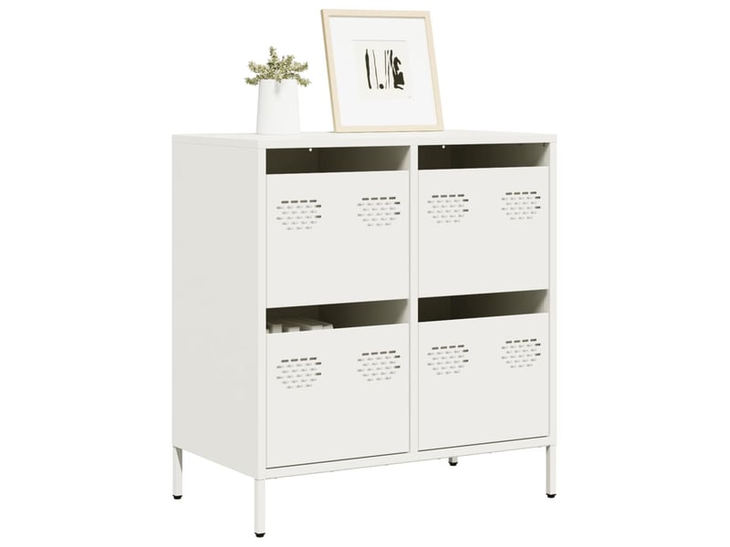  Buffet - bahut - meuble de rangement blanc 68x39x73,5 cm acier laminé à froid  - Conforama B