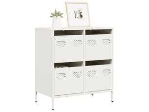 Buffet - bahut - meuble de rangement blanc 68x39x73,5 cm acier laminé à froid