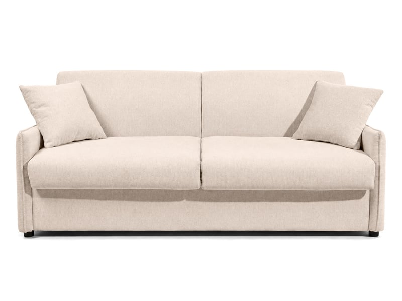  Adele - canapé lit 3 places convertible express couchage quotidien 160x190 cm matelas 14 cm en tissu texturé - best mobilier - beige ADELE - Conforama A