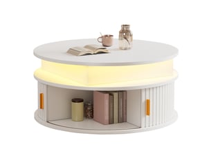 Table basse rond(e) coloris blanc   - 75 cmx75 cm