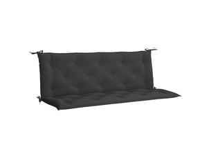 Coussin de banc de jardin, coussin d'assise noir 150x(50+50)x7 cm tissu oxford cf52776
