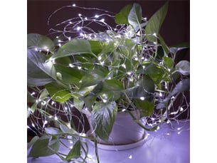 Guirlande ruban lumineuse solaire,20 leds 72ft22m de cuivre extérieur tube rope guirlande lumineuse décorative (blanc)
