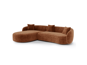 Canapé d'angle gauche fixe SIA HOME 1CELAGVTTC 4 places Velours Terracotta