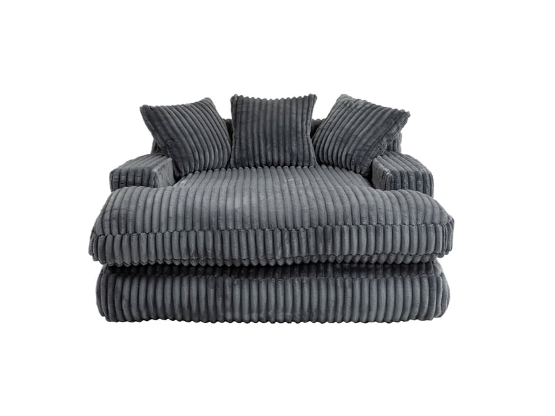 Canapé droit,canapé simple confortable en velours côtelé avec 3 oreillers moelleux,125x155x63,gris canapé gris - Conforama D