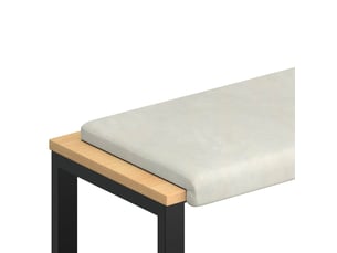 Coussin de banc, coussin d'assise, coussin de canapé velours crème profondeur 35 cm cf53900