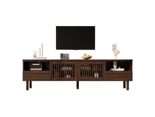Meuble tv coloris bois foncé 180 cm <strong>MODFU</strong> <strong></strong>