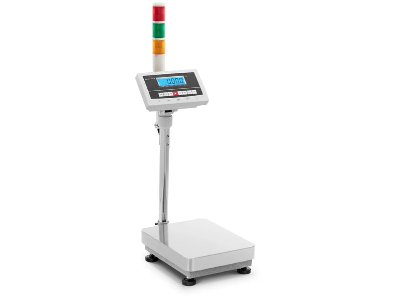  Balance plateforme professionnelle industrielle pèse-colis 30 kg 0,001 kg 30 x 40 cm kglb avec signalisation lumineuse et écran lcd abs acier inoxydable pvc acier au carbone - 14_0008355  - Conforama A
