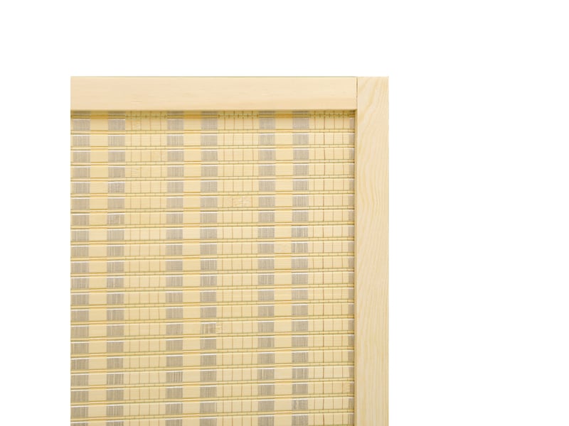  Paravent 4 panneaux pliable en bambou et coton avec cadre en bois naturel, séparation intérieure 180 × 180 cm  - Conforama E