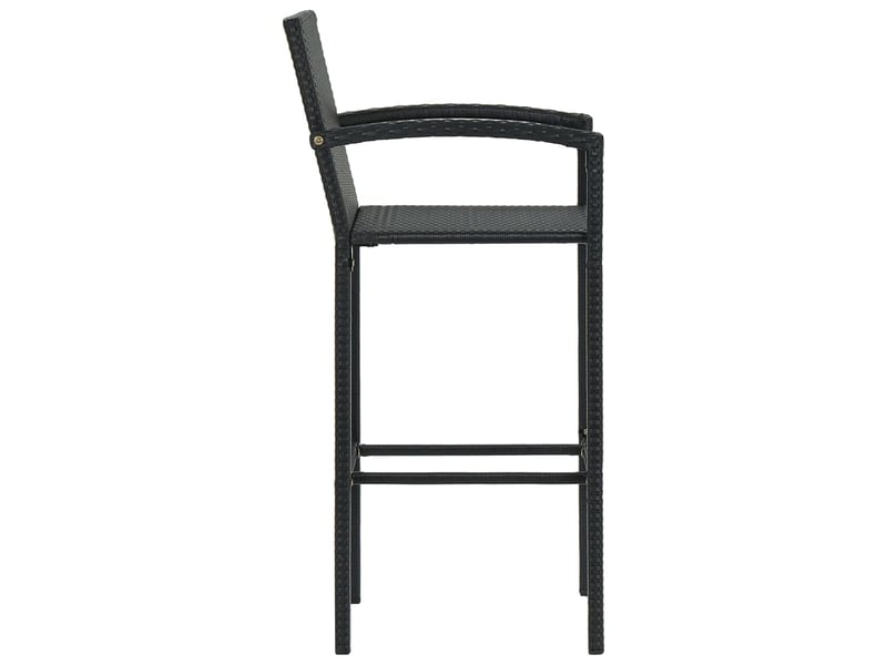  Lot de 2 tabouret de bar, chaise de bar noir résine tressée  - Conforama D