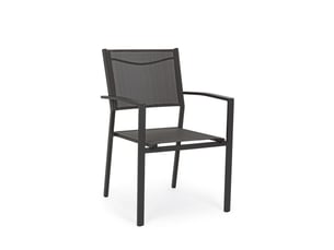 Chaise de jardin empilable avec accoudoirs bizzotto hilde - anthracite