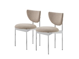Lot de 2 chaises de salle à manger scandinaves - lot de 2 - design scandinave - kaki clair - revêtement en tissu