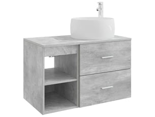 Ensemble de mobilier de salle de bain 2 pcs gris béton shl4156