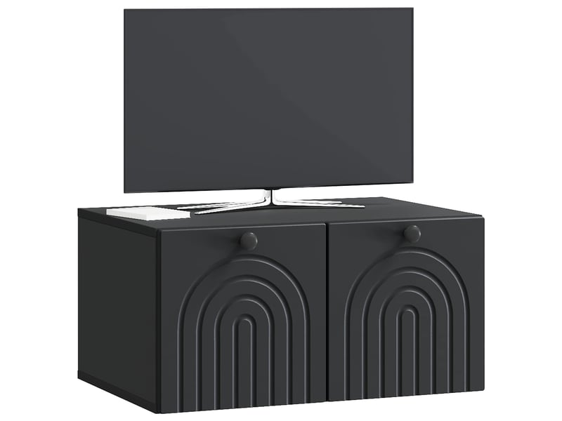  Meuble tv - banc tv - meuble de rangement mural noir 59,5 x 41 x 30 cm bois d'ingénierie  - Conforama C