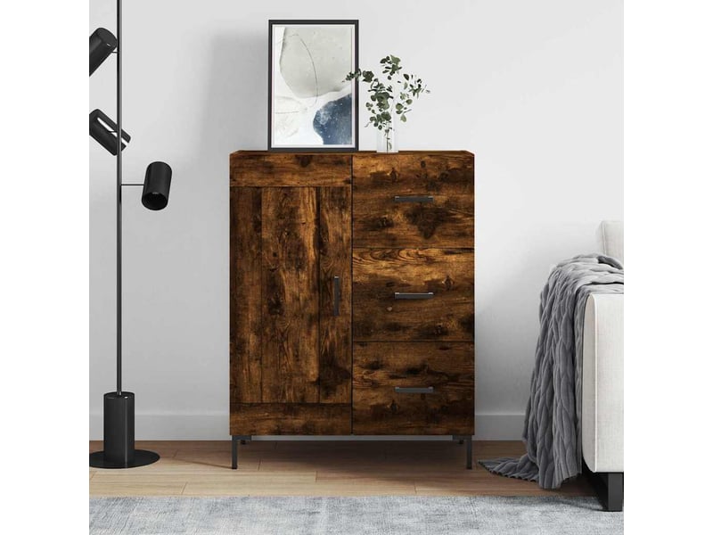  Buffet - bahut - meuble de rangement chêne fumé 69,5x34x90 cm bois d'ingénierie  - Conforama B