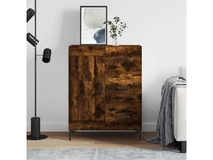 Buffet - bahut - meuble de rangement chêne fumé 69,5x34x90 cm bois d'ingénierie