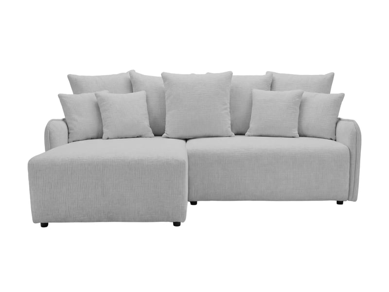  Portofino - canapé d'angle convertible tissu chenille 3 places gris clair  - Conforama A
