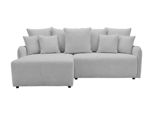 Canapé d'angle réversible convertible CASANOVA  3 places Tissu gris avec coffre de rangement