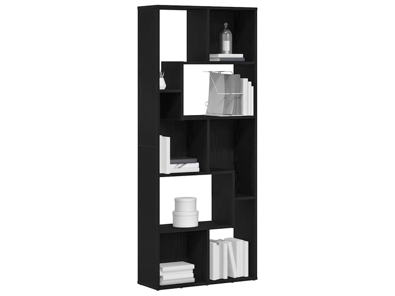  Bibliothèque, meuble de rangement salon en chêne noir 67 x 24 x 161 cm bois d'ingénierie  - Conforama D